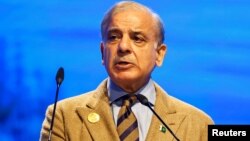 FILE - Pakistan's Prime Minister Shehbaz Sharif speaks during the COP27 climate summit in Egypt's Red Sea resort of Sharm el-Sheikh, Egypt, Nov. 8, 2022. 