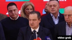 Ivica Dačić, predsednik Socijalističke partije Srbije na konferenciji za novinare u izborom štabu SPS. (Foto: FoNet)