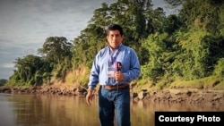 An undated image of Peruvian journalist Manuel Calloquispe Flores. The reporter, who covers environmental issues and crime in the Amazon, is regularly threatened over his work. (Manuel Calloquispe Flores)