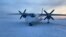 A Polar Airlines' Antonov-24 passenger aircraft following its landing on the Kolyma river in the Yakutia region, Russia, Dec. 28, 2023. (Russia's Eastern Siberian Transport Prosecutor's Office/Handout via Reuters) 