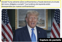 Captura de publicación en X con contenido engañoso sobre posicionamiento del candidato a la presidencia Donald Trump.