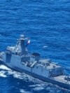 This handout photograph shows BRP 'Antonio Luna' participating in the first Multilateral Maritime Cooperative Activity between the Philippines, US, Australia and Japan, in South China Sea, Apr. 7, 2024. (Photo by Armed Forces of the Philippines / AFP) 