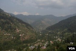 This image taken on July 22, 2024 shows Doda and other districts which are located on hilly terrain. The militants, as per local media, are hiding inside its dense forests. (Credit: Wasim Nabi for VOA)