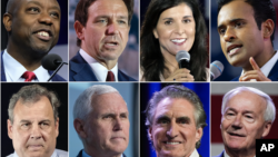 Delapan kandidat calon presiden Partai Republik yang akan mengikuti debat pertama di kota Milwaukee, Wisconsin hari Rabu malam (23/8). 