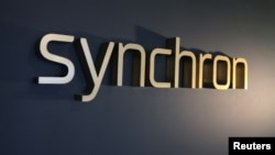 Signage is seen at the Synchron offices in Brooklyn, New York City, U.S., April 4, 2024. (REUTERS/Andrew Kelly)