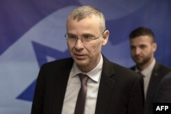 FILE - Israeli Justice Minister Yariv Levin attends the weekly cabinet meeting at the Prime Minister's office in Jerusalem, on Jan. 15, 2023.