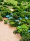 A lodge is seen in the flooded Maasai Mara National Reserve, which left dozens of tourists stranded in Narok County, Kenya, May 1, 2024.