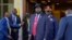 FILE: South Sudan's President Salva Kiir arrives at Juba's Presidential Palace, South Sudan, Feb. 3, 2023. President Kiir was not named in the UN report, though a number of officials were accused of misconduct.