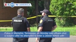 VOA60 America - Memphis police shoot man who fired shots outside Jewish school