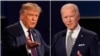 Donald Trump (kiri) dan Joe Biden dalam acara debat Pilpres AS tahun 2020 (foto: dok). 