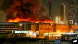 Cháy lớn tại Tòa thị chính Crocus ở phía tây Moscow, Nga, 22/3/2024.