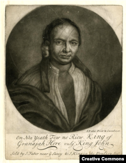 Mezzotint portrait of Mohawk leader and delegate to London, Ho Nee Yeath Taw No Riow, 1710. © The Trustees of the British Museum