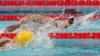 U.S. swimmer Katie Ledecky powers her way toward another gold medal in the women's 800-meter freestyle final at the Summer Olympics in Nanterre, France, Aug. 3, 2024.