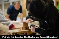 Frank Rasche teaches woodwork and technical education at Ursula Kuhr Schule. (Patricia Kühfuss for The Hechinger Report)