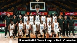 Equipa de basquetebol masculina do Petro de Luanda, na Liga Africana de Basquetebol (BAL), Kigali, Ruanda