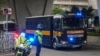 A prison van carrying activist publisher Jimmy Lai arrives at the West Kowloon Magistrates' Courts, where Lai's trial takes place, in Hong Kong, Jan. 2, 2024. 