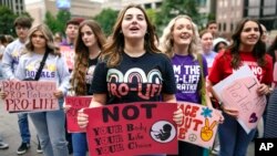 Ohio eyaletinde Ekim 2023'teki kürtaj karşıtı eyleme katılan protestocular