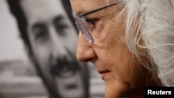 FILE - Debra Tice, mother of journalist Austin Tice, who disappeared while reporting in Syria in 2012, holds a news conference at the National Press Club in Washington on May 2, 2023.