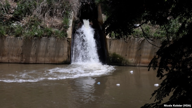 Plásticos flotan en el muy contaminado río Guaire, que atraviesa Caracas