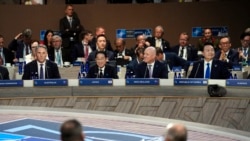 Dari kiri ke kanan, Wakil Perdana Menteri Australia Richard Marles, Perdana Menteri Jepang, Fumio Kishida, Perdana Menteri Selandia Baru, Christopher Luxon dan Presiden Korsel, Yoon Suk Yeol, menghadiri KTT NATO di Washington, pada 11 Juli 2024. (Foto:AP/Matt Rourke)