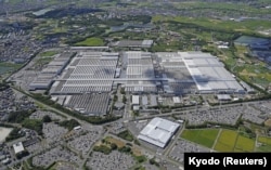 Toyota Motor Corp's Tsutsumi plant where its operation is suspended, is pictured in Toyota, Aichi Prefecture, Japan, in this photo taken by Kyodo, Aug. 29, 2023.