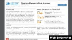 ၂၀၂၃ ကုလသမဂ္ဂ လူ့အခွင့်အရေးဆိုင်ရာ မဟာမင်းကြီးရုံးရဲ့ အစီရင်ခံစာ OHCHR