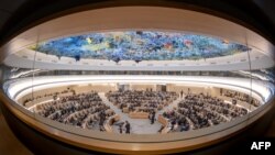 The United Nations Human Rights Council meets in Geneva for a special session devoted to Sudan, May 11, 2023.