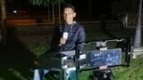 El periodista Luis Alejandro Acosta durante una cobertura. [Foto: Twitter Espacio Público]