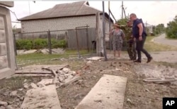 俄羅斯與烏克蘭接壤的別爾哥羅德州遭武裝人員越境襲擊房屋被毀。（2023年5月22日）