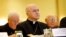 FILE - Archbishop Carlo Maria Vigano, apostolic nuncio to the US, listens to remarks at the US Conference of Catholic Bishops' annual fall meeting in Baltimore, Nov. 16, 2015. 