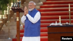 PM India Narendra Modi hadir pada upacara pelantikan untuk jabatan ketiganya sebagai Perdana Menteri, di Istana Presiden di New Delhi, 9 Juni 2024 lalu.