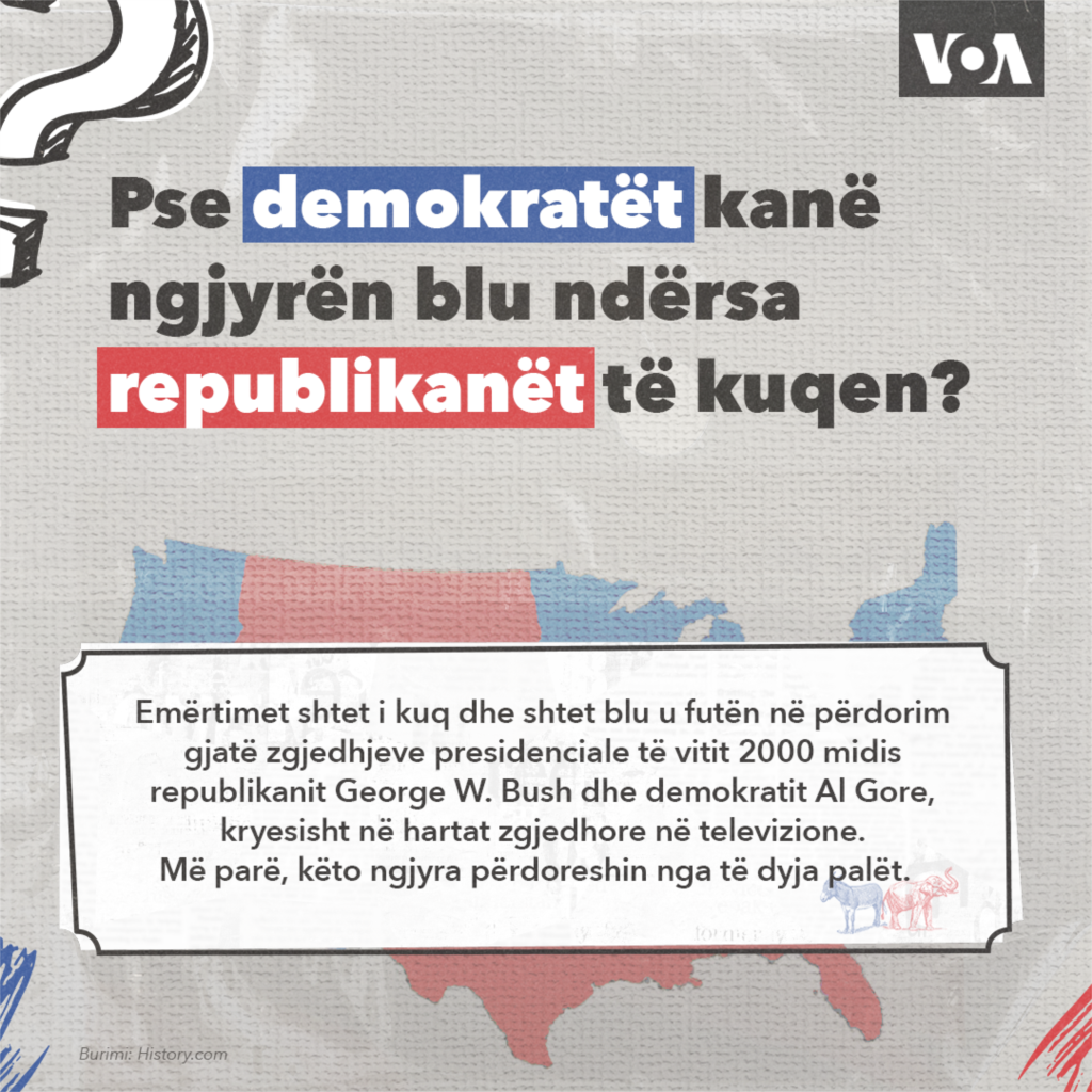 8 - Pse demokratët kanë ngjyrën blu ndërsa republikanët të kuqen? 