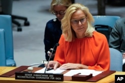 Sigrid Kaag, United Nations senior humanitarian and reconstruction coordinator for Gaza, attends a Security Council meeting at the United Nations headquarters, July 2, 2024.