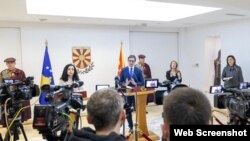 Macedonian president Pendarovski and Kosovo president Vjosa Osmani in Skopje