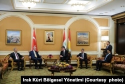 Erdoğan’ın IKBY ile görüşmelerine Dışişleri Bakanı Hakan Fidan da hazır bulundu.