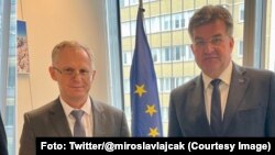 Besnik Bislimi i Miroslav Lajčak, specijalni izaslanik EU (Foto: Twitter/@miroslavlajcak)