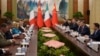 中国领导人习近平与意大利总理乔治亚·梅洛尼(Giorgia Meloni)在北京钓鱼台国宾馆举行会谈。（2024年7月29日）