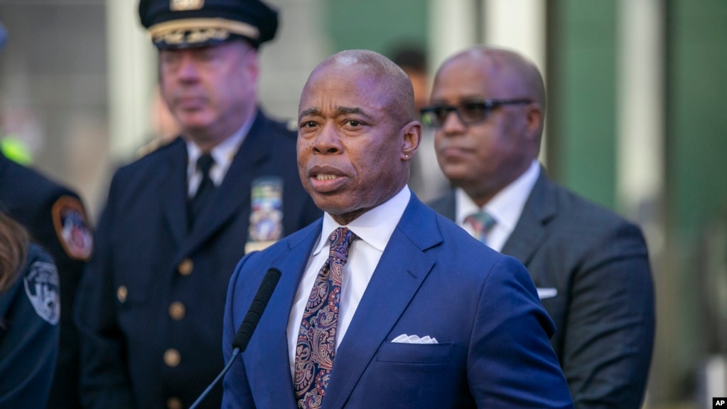  New York City Mayor Eric Adams speaks in New York's Times Square during a news conference, Dec. 30, 2022. (AP Photo/Ted Shaffrey, File)