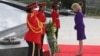 U.S. first lady Jill Biden, right, attends a wreath laying ceremony at Heroes' Acre in Windhoek Namibia, Feb. 22, 2023. Biden is in the country as part of a commitment by President Joe Biden to deepen U.S. engagement with the African continent. 