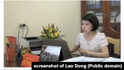 Bà Lê Thị Dung khi còn là giám đốc một trung tâm giáo dục ở huyện Hưng Nguyên, tỉnh Nghệ An.
