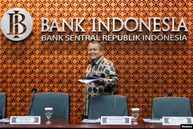 FILE: Gubernur Bank Indonesia Perry Warjiyo dalam jumpa pers di kantor pusat Bank Indonesia di Jakarta, 19 Januari 2023. (REUTERS/Ajeng Dinar Ulfiana)