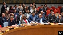 Linda Thomas-Greenfield, U.S Ambassador to the United Nations, votes to abstain as the United Nations Security Council passed a cease-fire resolution in Gaza during the Muslim holy month of Ramadan, its first demand to halt fighting at U.N. headquarters on Monday, March 25, 2024.