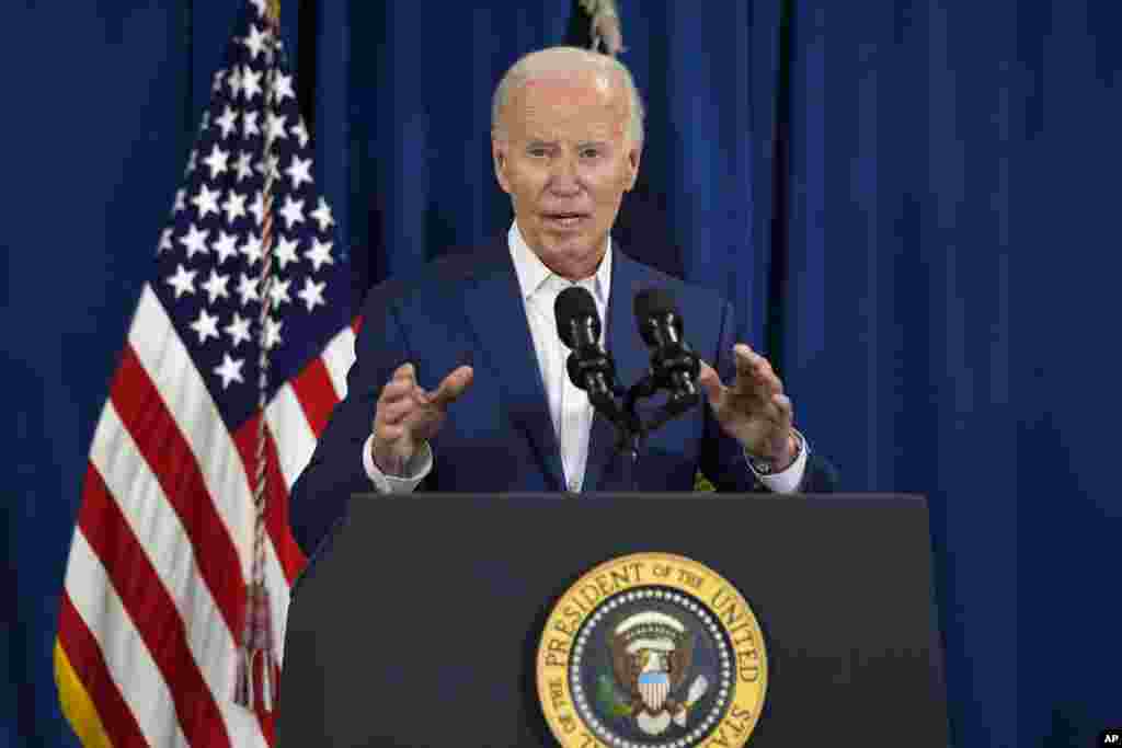 President Joe Biden speaks in Rehoboth Beach, Deleware, following the shooting at former President Donald Trump&#39;s Pennsylvania campaign rally.