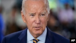 US President Joe Biden speaks Aug. 31, 2023, in Washington.