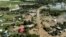 An aerial view shows a flooded area in Ombaka Village, Kisumu, Kenya, April 17, 2024.