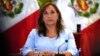 FILE - Peruvian President Dina Boluarte gives a press conference at the government palace in Lima, Peru, Feb. 10, 2023. 