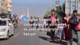 Yüzlerce Gazzeli sivil çatışmalardan yürüyerek ve eşek arabalarıyla kaçıyor
