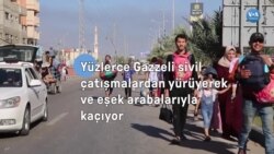 Yüzlerce Gazzeli sivil çatışmalardan yürüyerek ve eşek arabalarıyla kaçıyor
