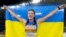 FILE - Yaroslava Mahuchikh of Ukraine smiles after winning the gold medal in the women's high jump final at the European Athletics Championships in Rome on June 9, 2024.