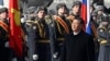 俄罗斯仪仗队在莫斯科伏努科沃国际机场为中国领导人习近平的到访举行欢迎仪式。（2023年3月20日）